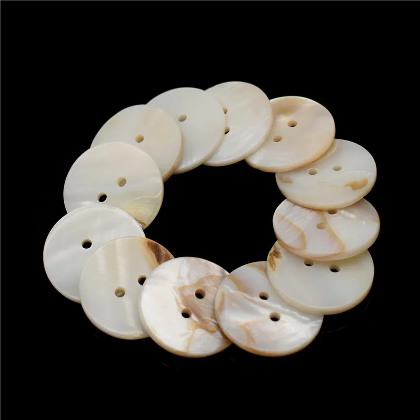 8 шт. 25 мм большие кремовые белые пуговицы из натуральной раковины цветная