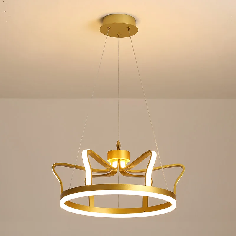 

Modern Gold Crown Design Chandeliers LED Lamps Art Decoration Hanging Lamp For Living Room Bedroom Kitchen Island