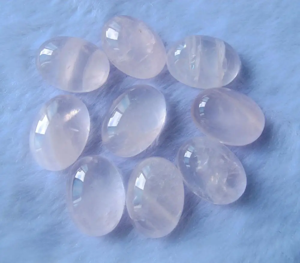 Оптовая продажа 4 шт розовый кварц драгоценный камень Кабошон 15x20 мм Овальный