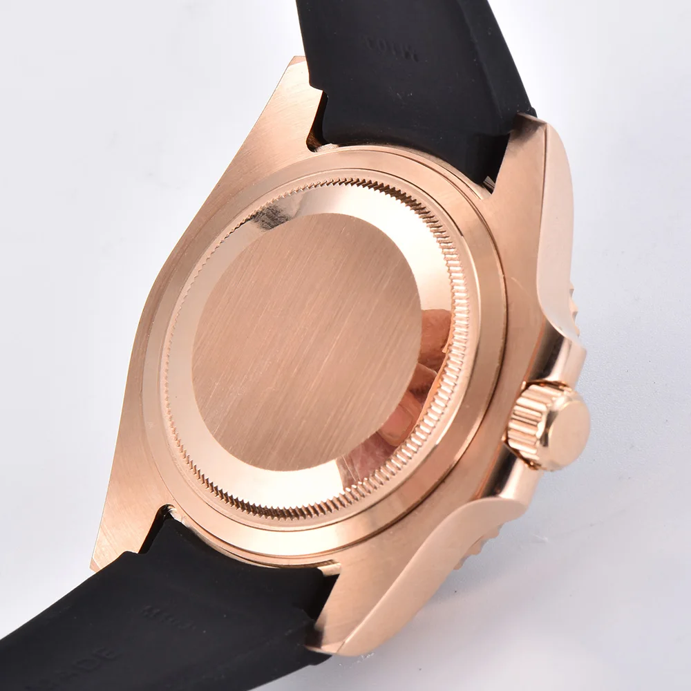 

oumashi automatic mechanical men's watch men Ceramic bezel sapphire glass blue Luminous date stainless steel Silicone strap