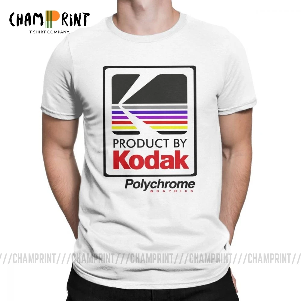 Мужская футболка с коротким рукавом Kodak Классическая из 100% хлопка круглым