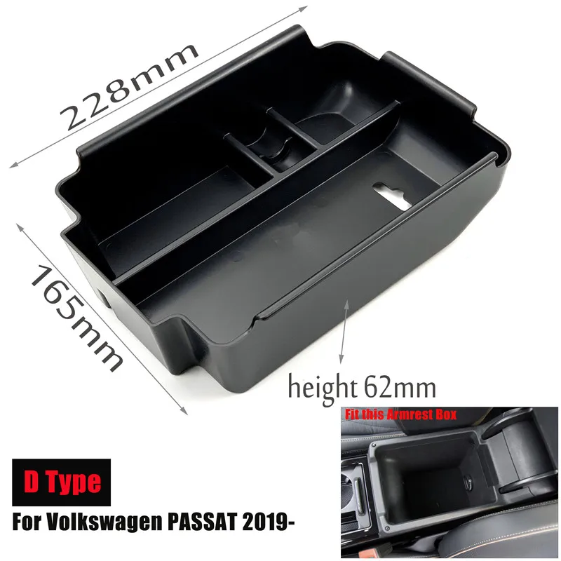 D for Passat Автомобильный подлокотник для Volkswagen Touareg Jetta Sharan Tiguan Touran Teramont Passat CC Variant Arteon Golf Sciocco MAGOTAN T-ROC - Название цвета: D for Passat