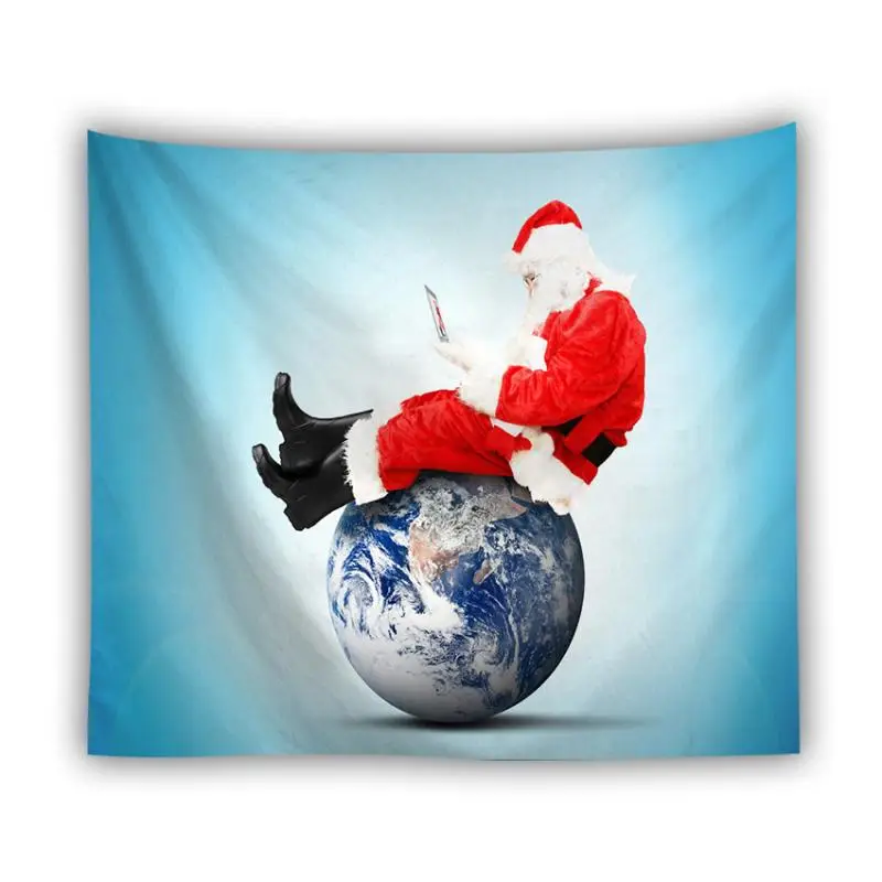 

Christmas Tapestry Cartoon Santa Claus Tapestry Rectangle Home Decoration Accessories Xmas Living Room Bathroom Party Decor