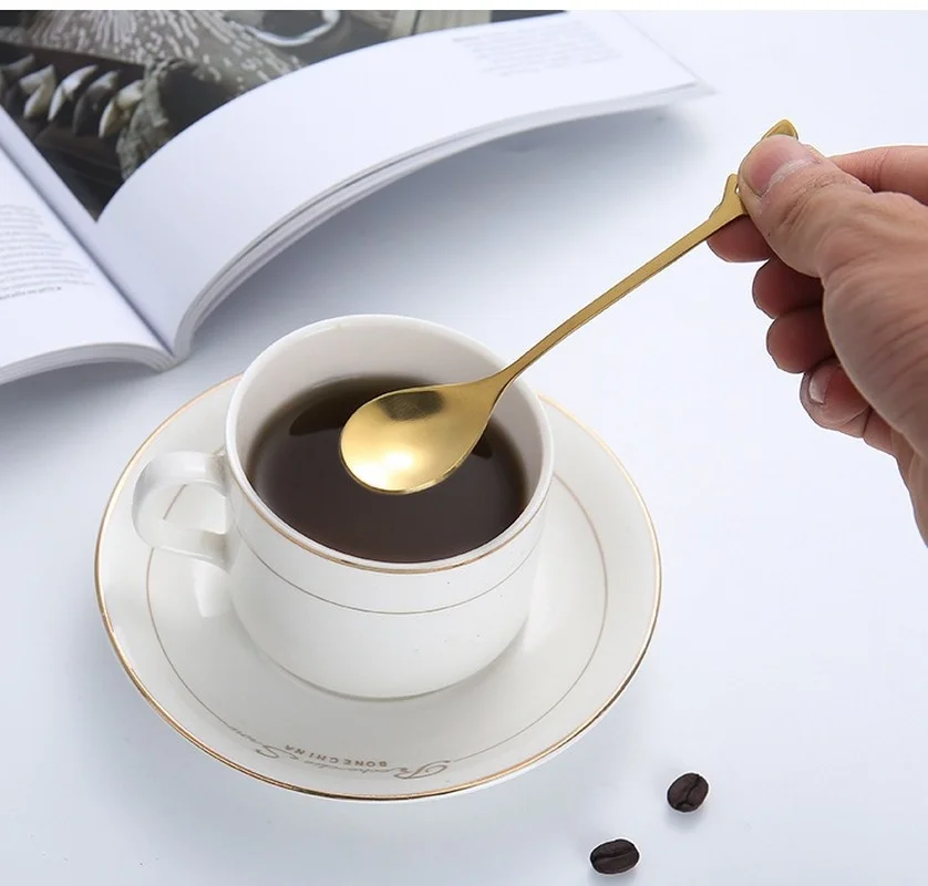 

Stainless Steel Korean Spoon Coffee Spoon Children's Long Handle Creative Stir Dessert Flower Spoon Spoon Spoon Coffee Spoon