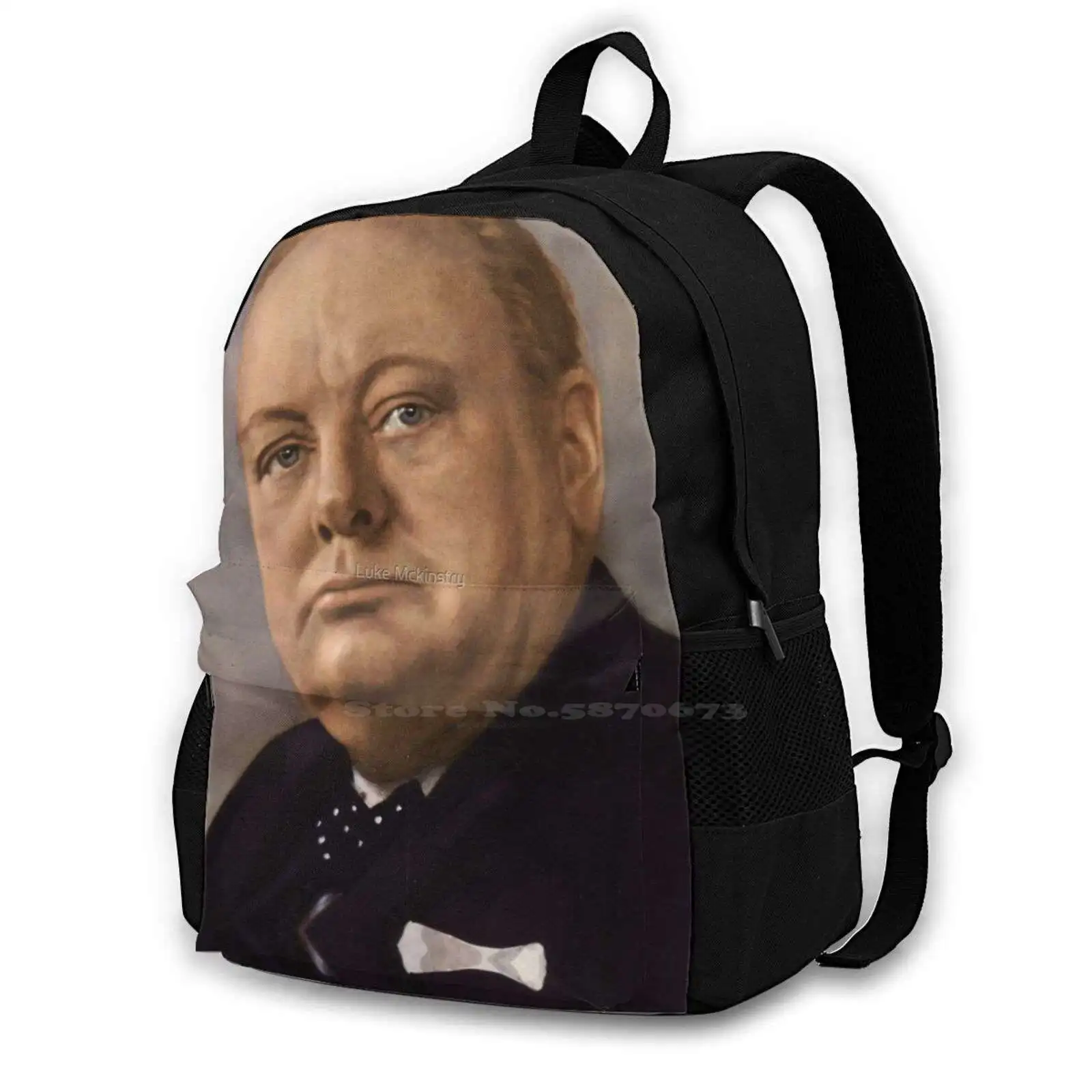 

The Right Honourable Winston S. Churchill Fashion Travel Laptop School Backpack Bag Winston Winston Churchill Churchill England