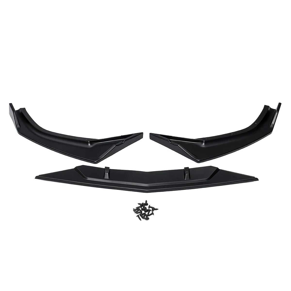 Сплиттер для губ переднего бампера автомобиля черный/углеродное волокно 3 шт.