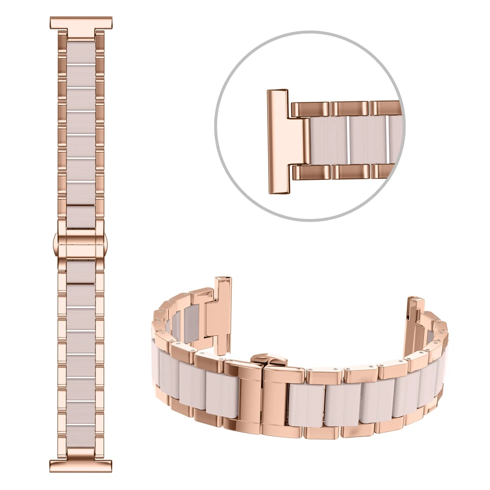 Toyouths Metal Strap for Samsung Galaxy Watch 42mm/Active 40mm 20mm Replacement Band with Folding Clasp for Active 2 40mm 44mm