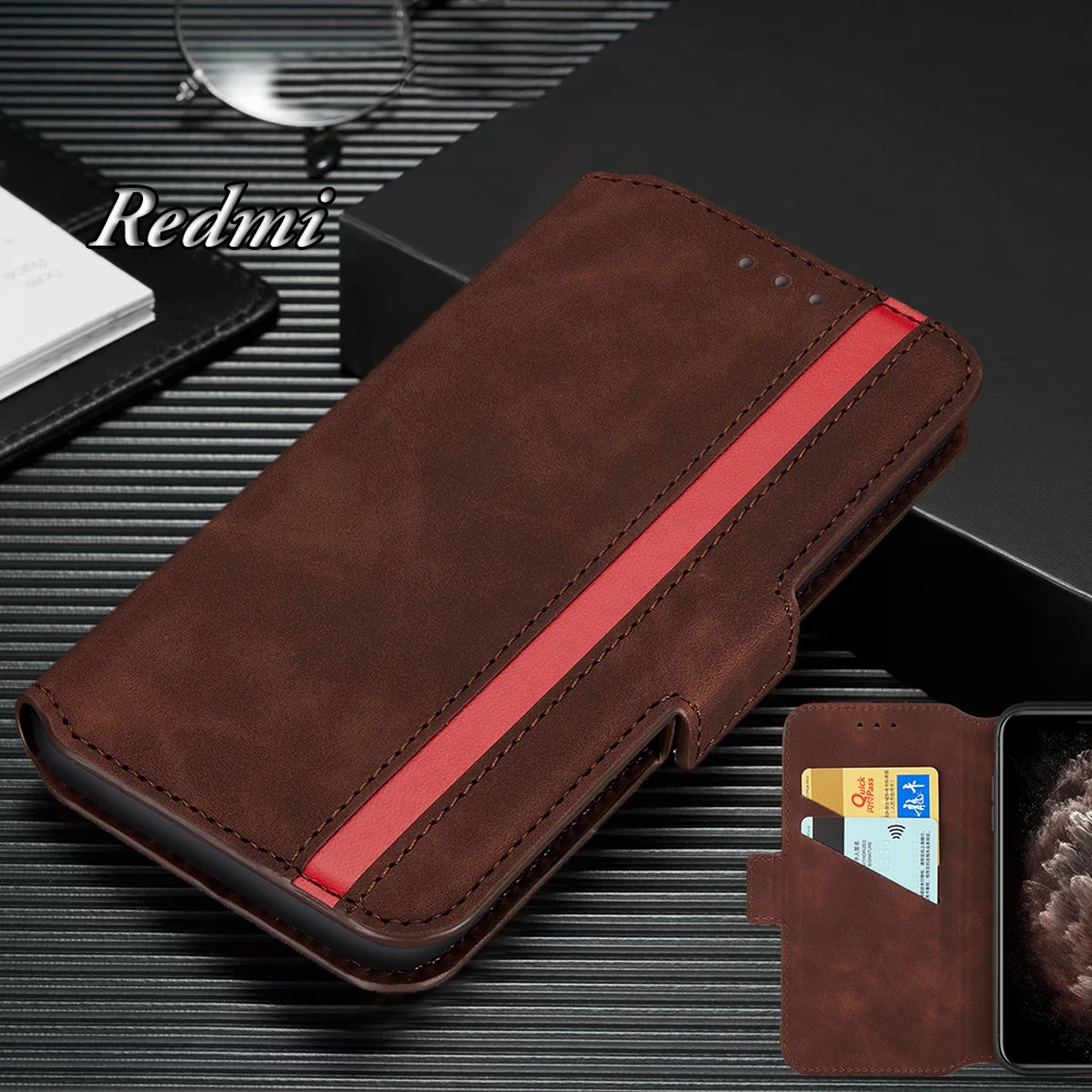 Кожаный защитный чехол с откидной крышкой и отделением для карт Redmi Note 8 Pro Чехол 6
