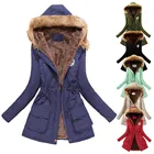 4 #2020 зимняя женская куртка длинная шуба из искусственного меха пальто размера плюс, женская обувь с меховой подкладкой, Женское зимнее пальто, теплая уплотненная длинная куртка, верхняя одежда