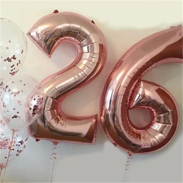 32 дюймовые радужные розовые золотые 28g цветные фольгированные воздушные шары для