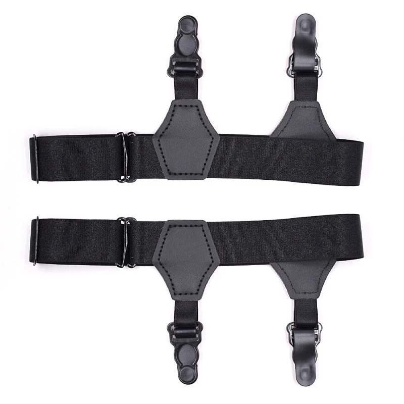 Мужские черные носки подтяжки высококачественные двойные зажимы подвески