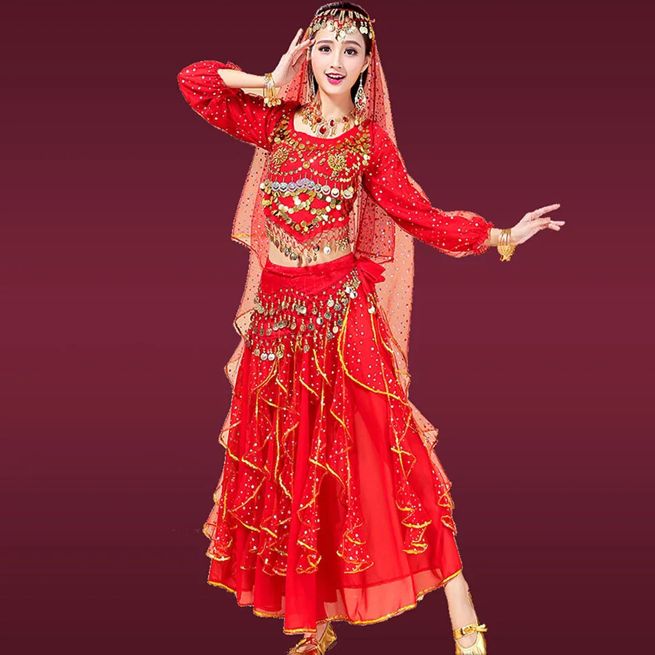 Женский костюм для танца живота комплект из топа и брюк с вуалью на цепочке