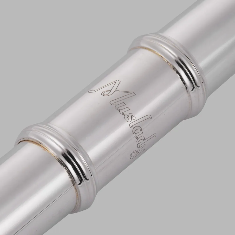 Muslady C Key концертные флейты 16 закрытых отверстий отверстие флейта из мельхиора посеребренные с чистящей тканью стержень перчатки отвертка
