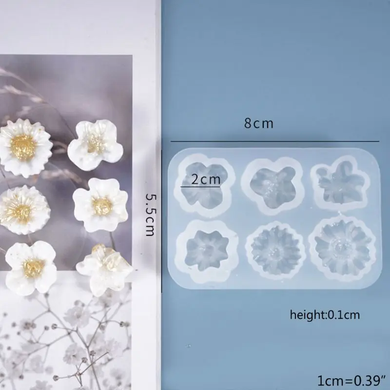 

DIY Resin Crystal Epoxy Mold Small Flowers Decorations Casting Silicone Mould