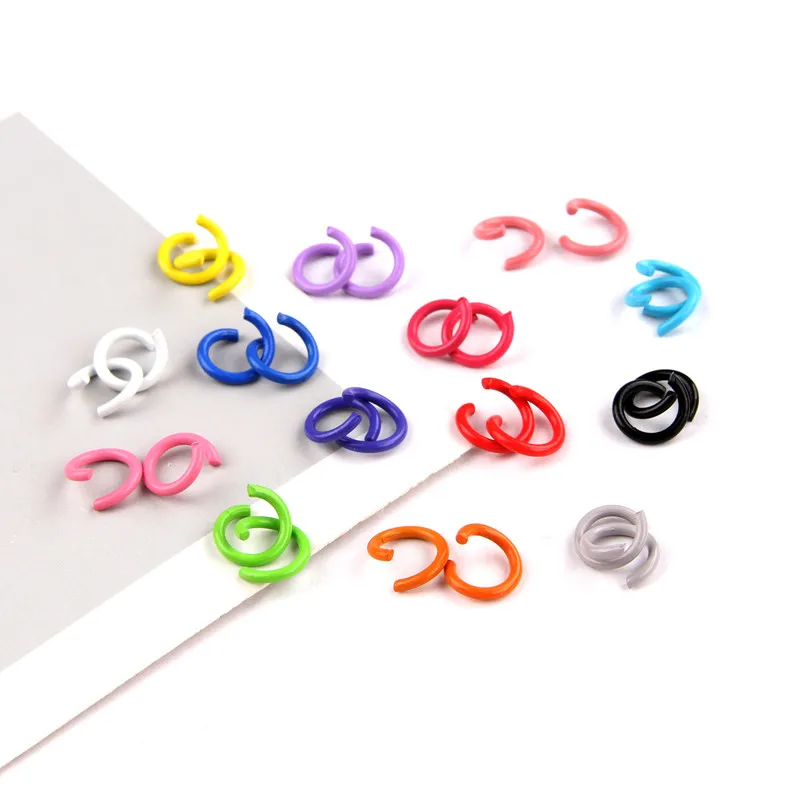 

50pcs Do-it-yourself jewelry accessories by diy open ring color ring materials beads for jewlery making earring backs hooks