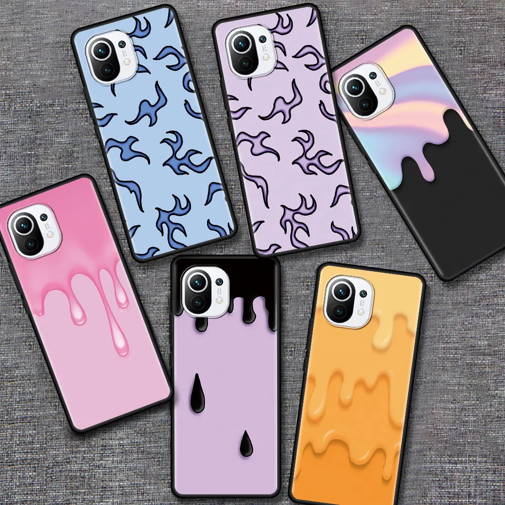 

Phone Case for Xiaomi Mi 10T Pro Note 10 11 Lite 5G 9T A2 8 Lite CC9 11Ultra CC9E 9 Soft Bag Fashion Flame Cream