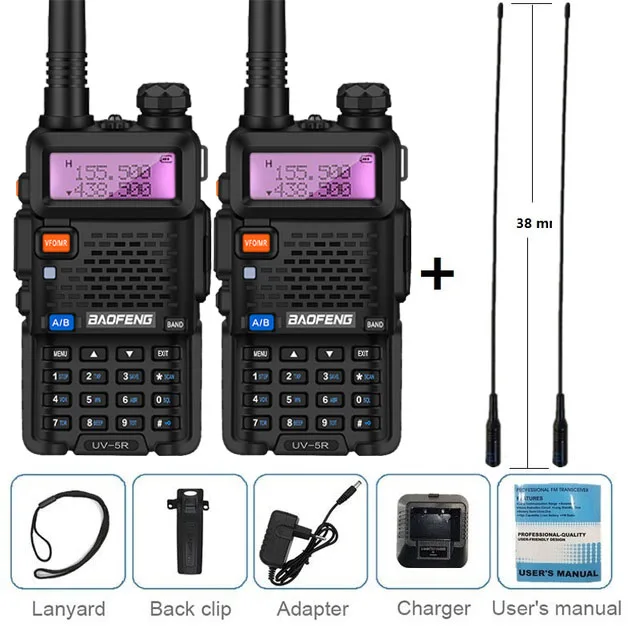 add 2antenna 2 шт. BAOFENG UV-5R 8 Вт высокомощная портативная рация VHF UHF любительская радиостанция двухдиапазонный радиоприемник HF Amador UV 5R Охота - Цвет: add 2antenna