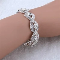 fashion elegant jewelry infinity rhinestone bangl deluxe crystal bracelet women gift wholesale