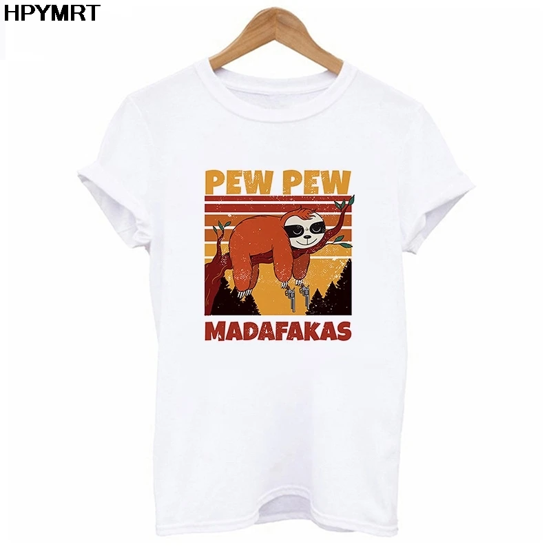 

Women Summer 2020 Graphic Tees Funny T Shirts for Women Loose Harajuku Tops for Tee Shirt Woman Pew Pew Madafakas Print T-shirts