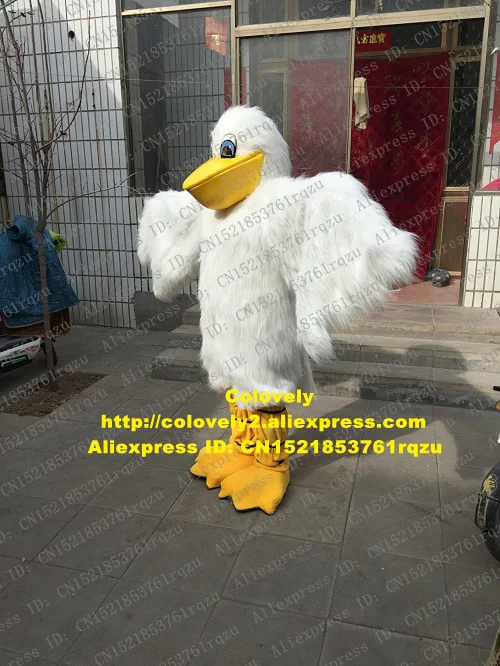 Белый костюм талисмана Птицы Пеликан Seabird для взрослых одежда с героями