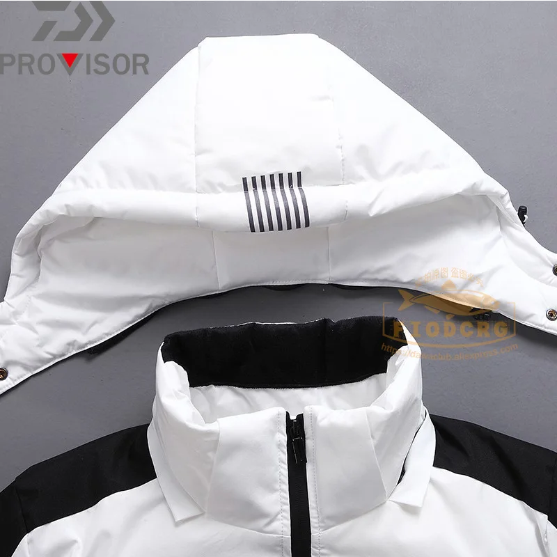 

2022 DAWA Fishing Jacket Keep Warm Fishing Clothes Winter Windproof Outdoor Cycling Jacket DAIWA Hooded Thick Warm Down Jacket