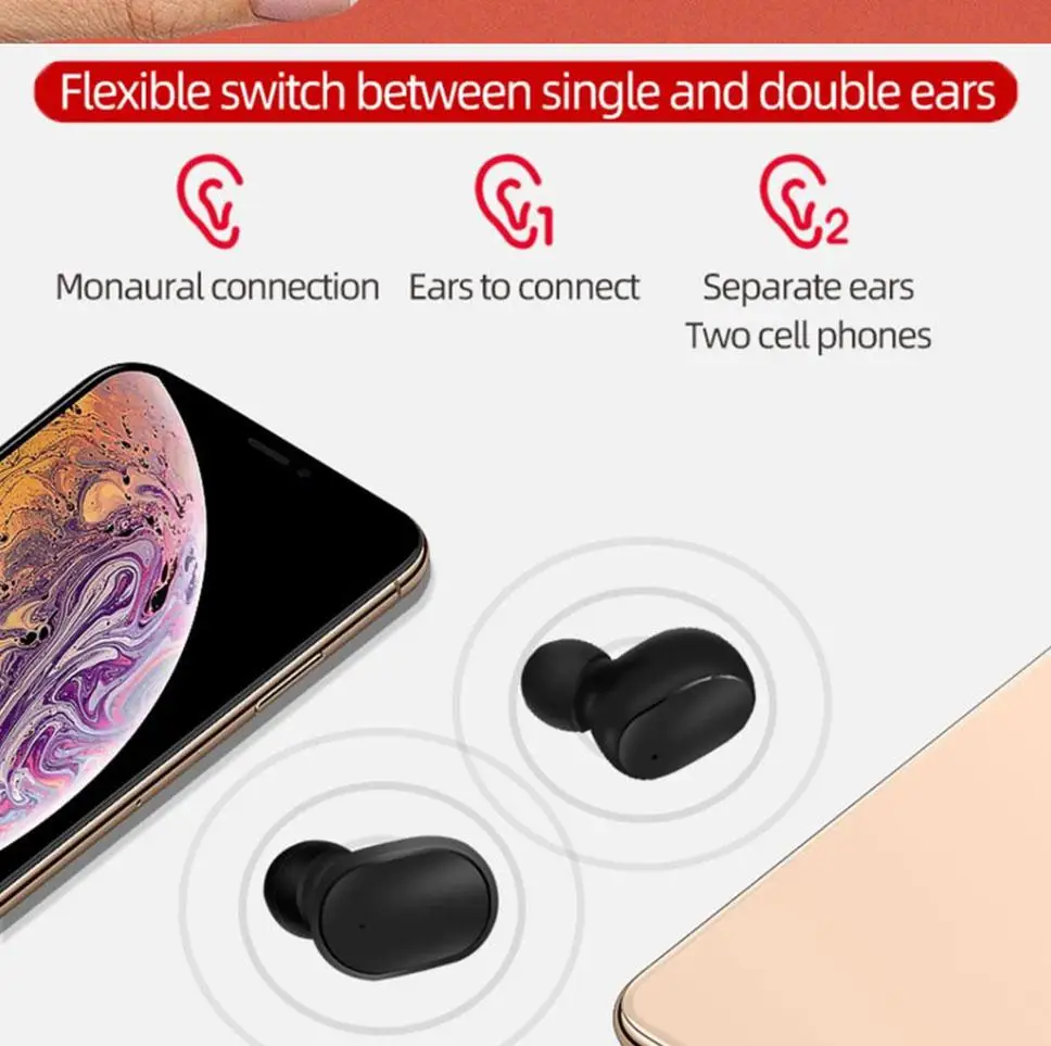 Беспроводные наушники A6S для Airdots BT 5 0 TWS с шумоподавлением и микрофоном iPhone Huawei