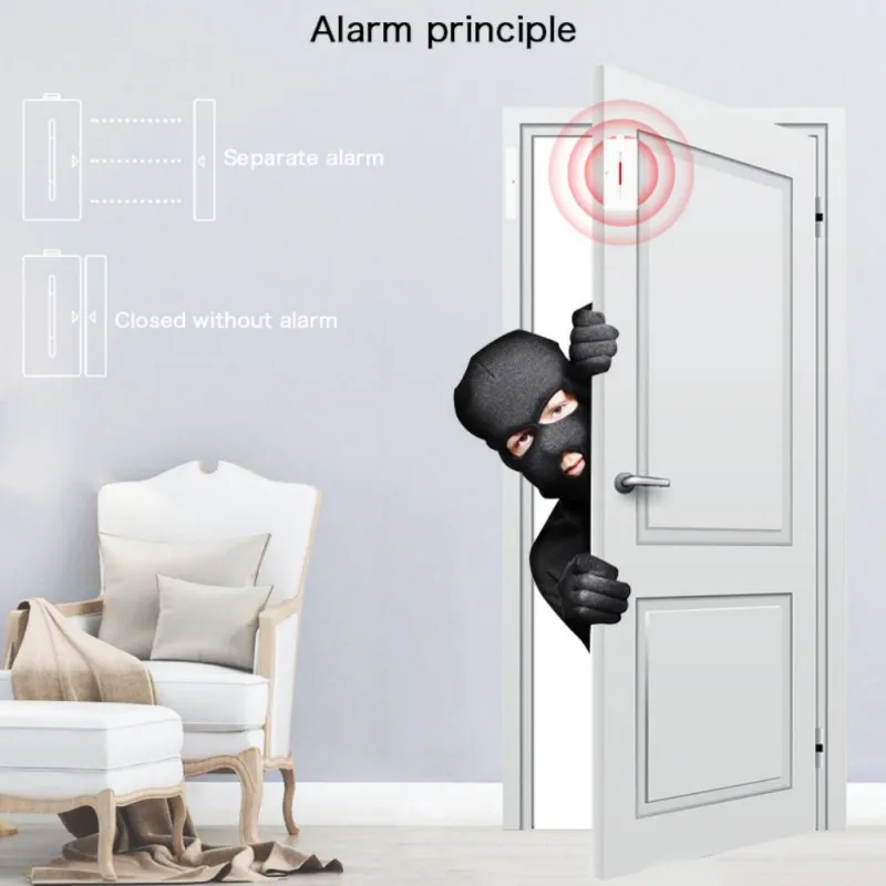 

Wireless Door Detector Contact Sensor Magnetic Sensor Compatible with Alarm