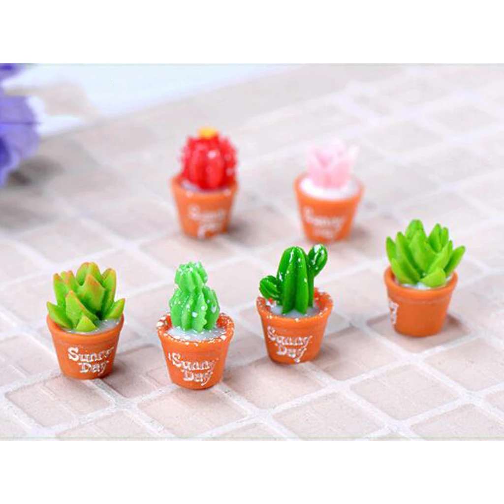 

6Pcs Artificial Succulent Plants Mini Potted Succulents Picks for Home Table