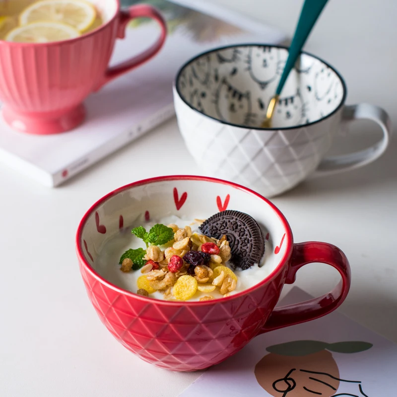 GIZILI керамические кружки кофейная чашка кружка для завтрака милая керамическая - Фото №1