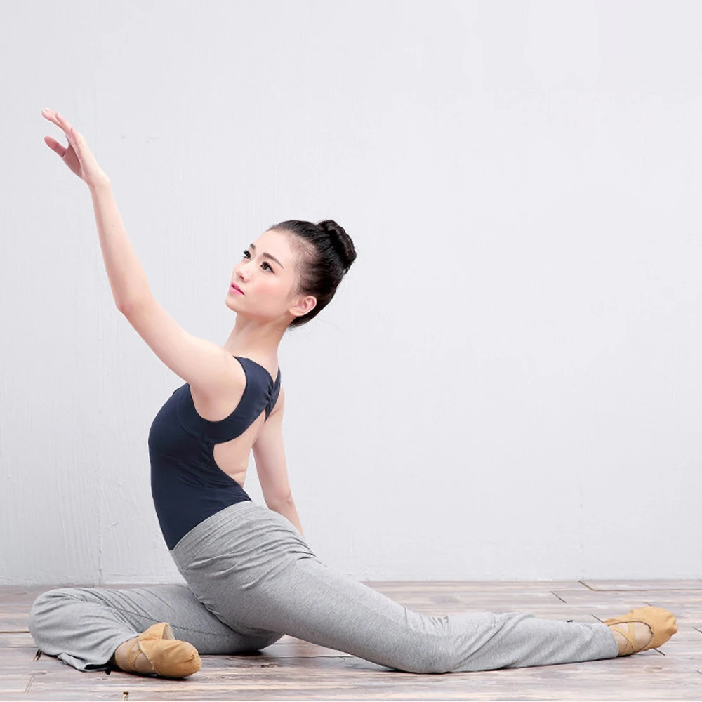 High Elastic Dance Pants Yoga Clothes Female Adult Bodybuilding Micro Horn Straight Body Ballet BlackTraining Cropped Trousers