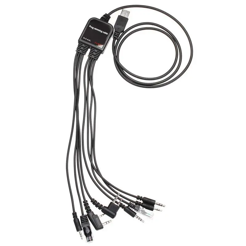 Кабель USB программирования 8 в 1 совместимый с радиостанциями Walkie Talkie Motorola Kenwood ICOM BAOFENG TYT QYT.