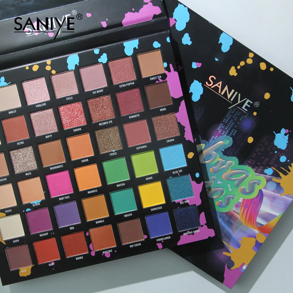 SANIYE 42 цвета тени для век палитра матовые стойкий макияж блестящие макияжа T094 |
