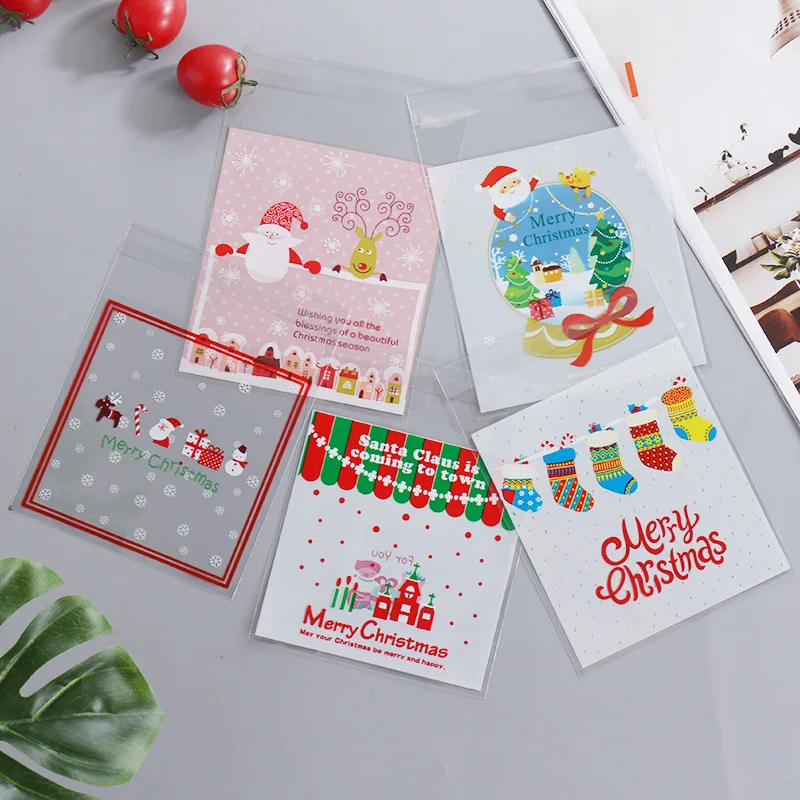 Розовая Рождественская упаковочная сумка для выпечки печенья торта