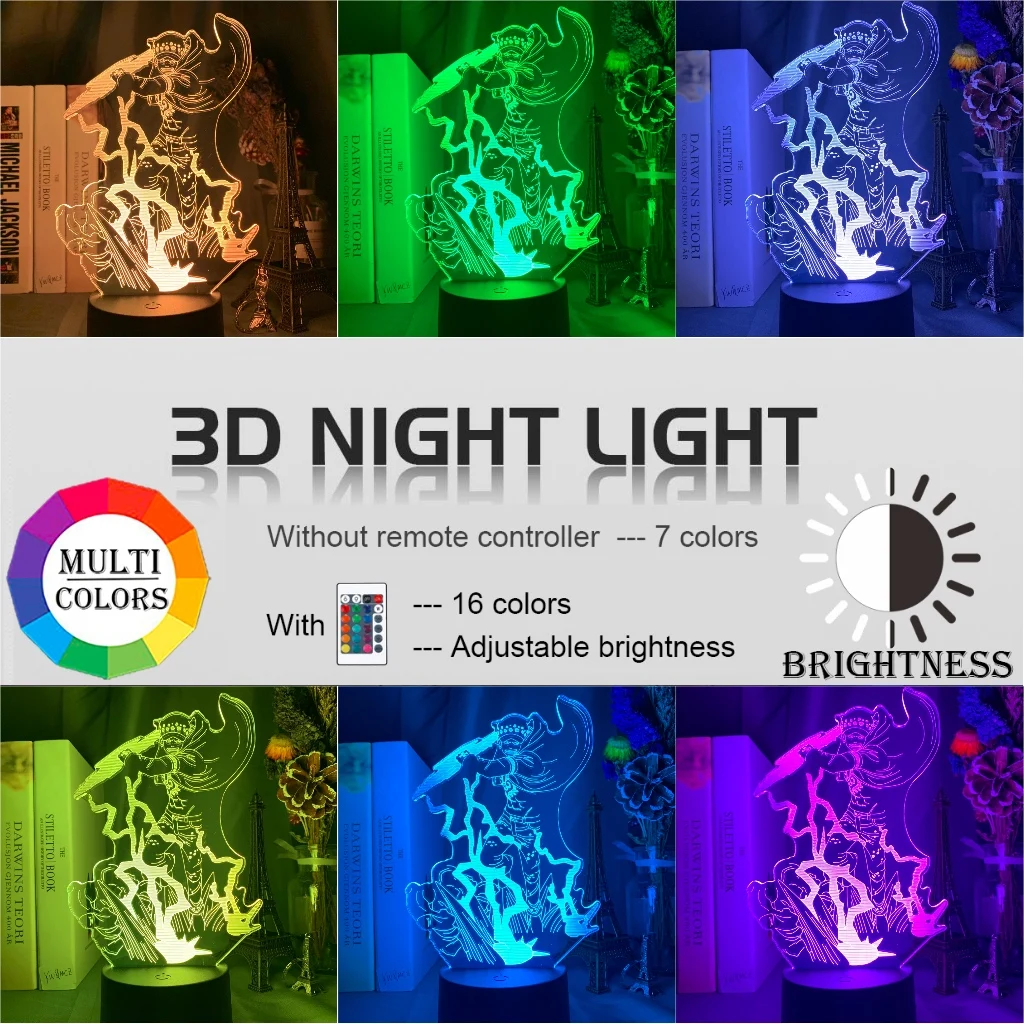 

3D Night Light Lamp Japanese Anime Led Light ONE PIECE Trafalgar D. Water Law Figure Night Light for Child Bedroom Decor Lamp