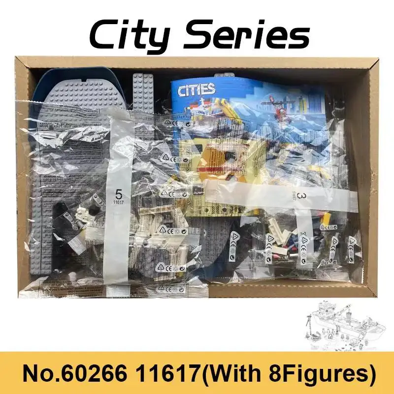 

City Series 60266 Ocean Exploration Boat Base Shark Great White Shark Building Blocks Bricks Toy For Children Boy Christmas Gift