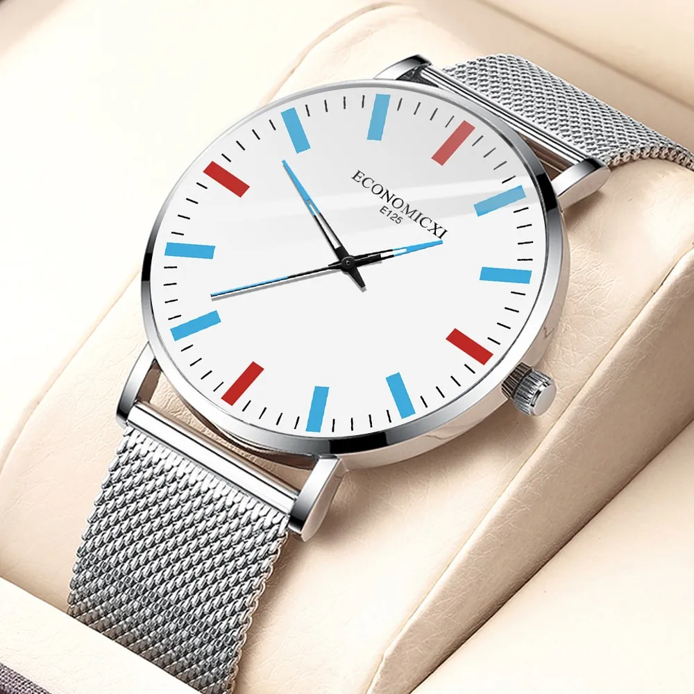 

Minimalist Fashion watch for men Ultra Thin Scale Dial men quartz wristwatches Alloy Case Steel Mesh Belt watches mens 2020