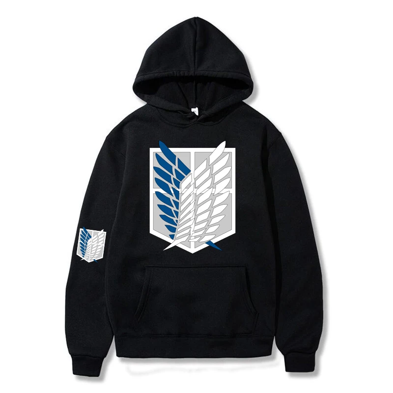 

2021 Anime Hoodie Attack on Titan Hoodied Long Sleeve Streetwear Harajuku Sweatshirt male Unisex Sport Hoody Green Tops
