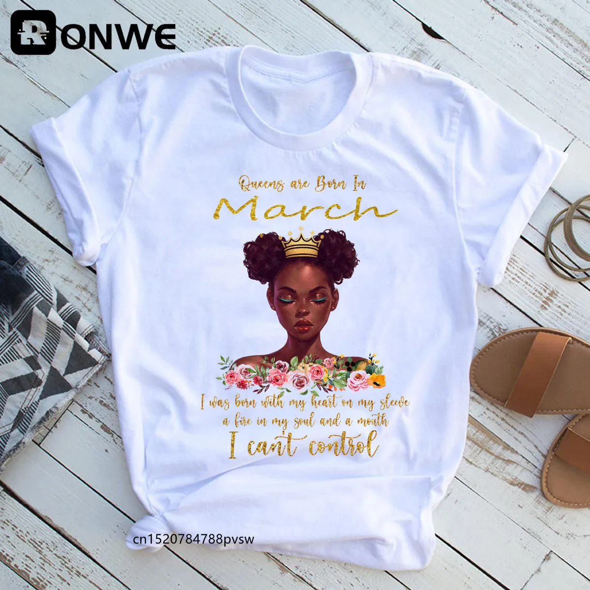 Футболка с принтом Черная Королева для женщин Забавные топы меланина девочек