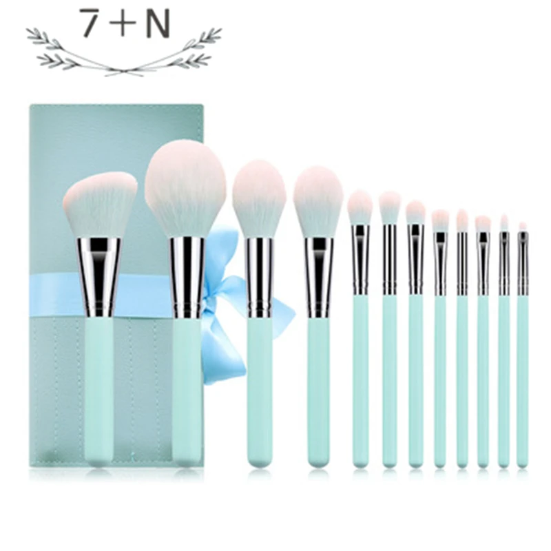 12 шт Красота свет голубые кисти для макияжа Набор Пудра основа тени век макияж