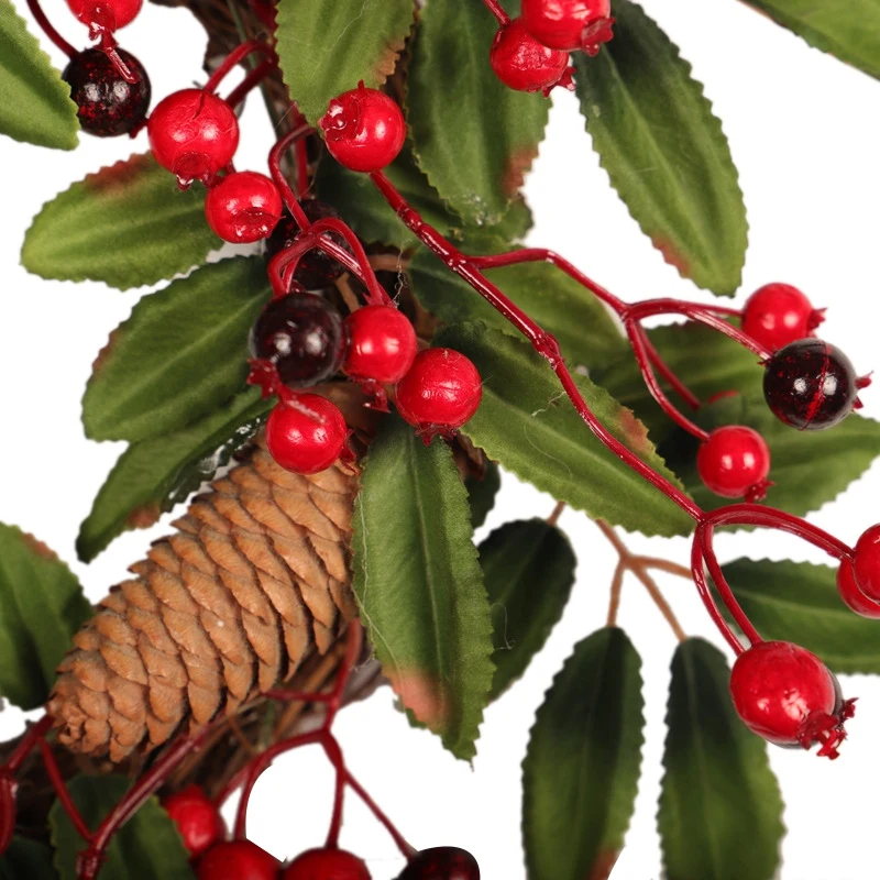 

Big Pinecone Rattan Wreath Christmas Wreath Door Decor Window Ornaments 60Cm