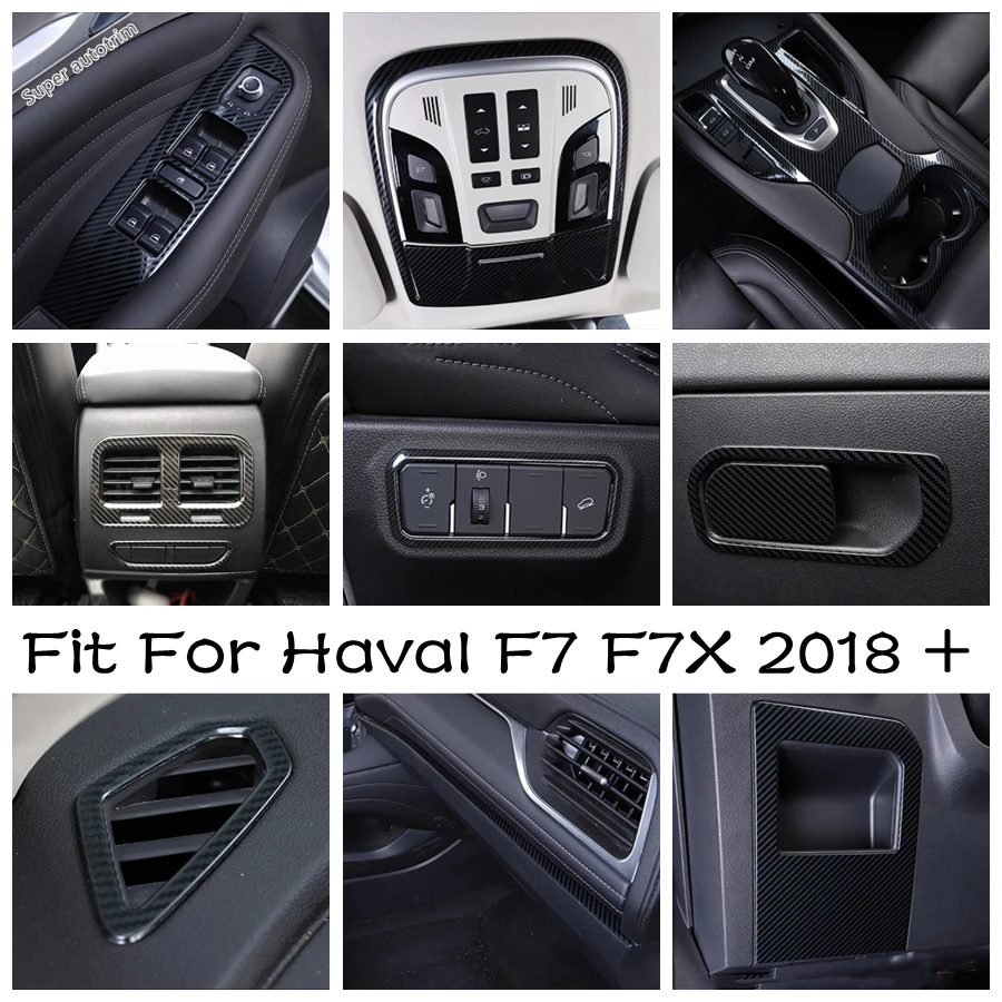 

Carbon Fiber Look Interior For Haval F7 F7X 2018 - 2021 Central Control Instrument Decoration Strip Reading Lights Cover Trim