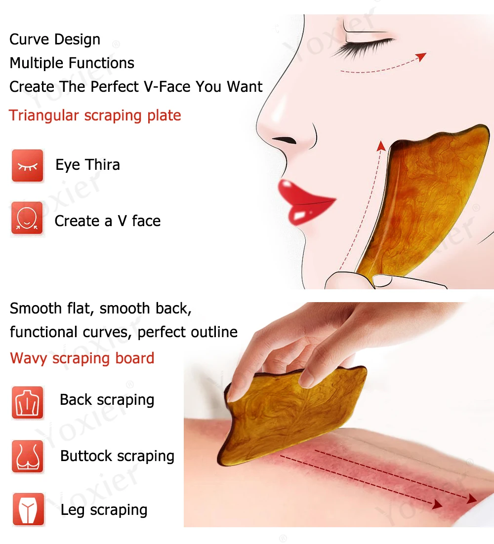 Yoxier Gua Sha Scraping Massage Tool Body Facial Eye Scraping Plate Acupuncture Massage Relaxation Health Care 1Pcs