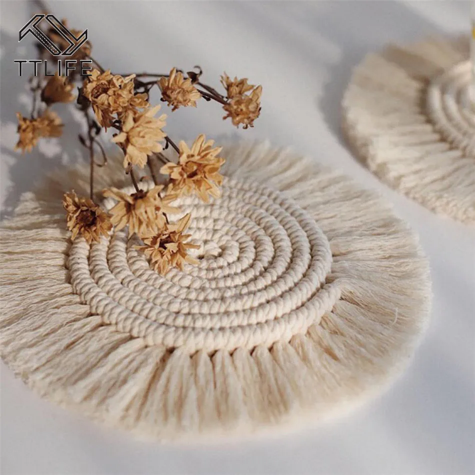 Северная Европа коврик для чашки макраме Богемия Скатерть Коврик стола чистая