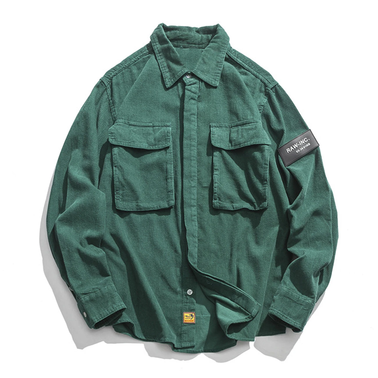 

LACIBLE 2020 Вельветовая рубашка-пальто Для мужчин Винтаж лоскутное Свободная рубашка с длинными рукавами пальто Харадзюку уличная одежда, руба...