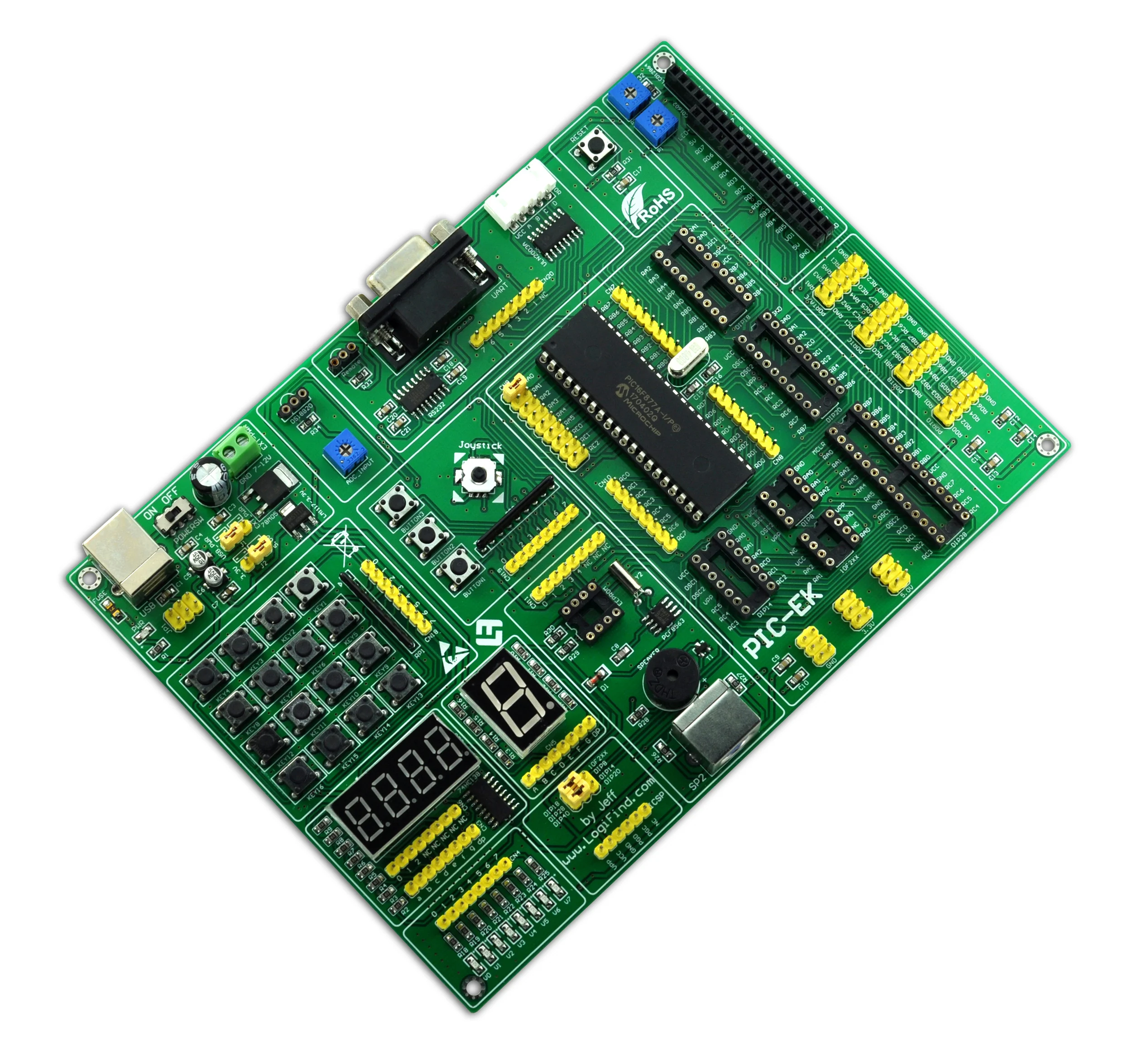 

PIC SCM Learning Development Board PIC-EK WITH PIC16F74 Microcontroller Has Many Routines