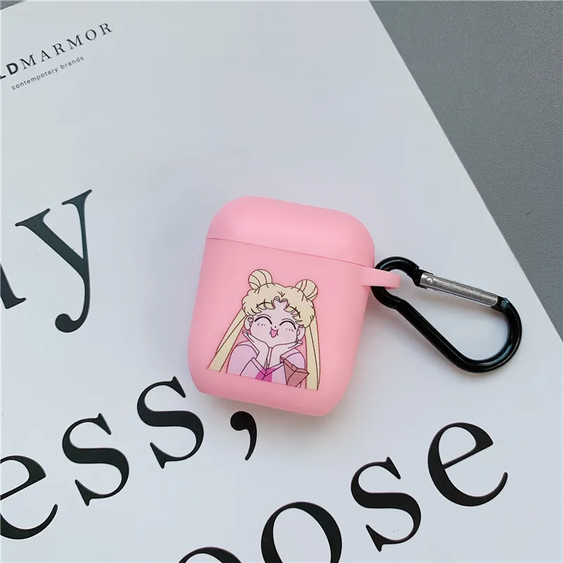 Style 1 Милый чехол Sailor Moon для Apple Airpods 2 1, мультяшный чехол для Bluetooth наушников, забавный чехол для наушников, коробка для airpod, силиконовый чехол - Цвет: Style 1