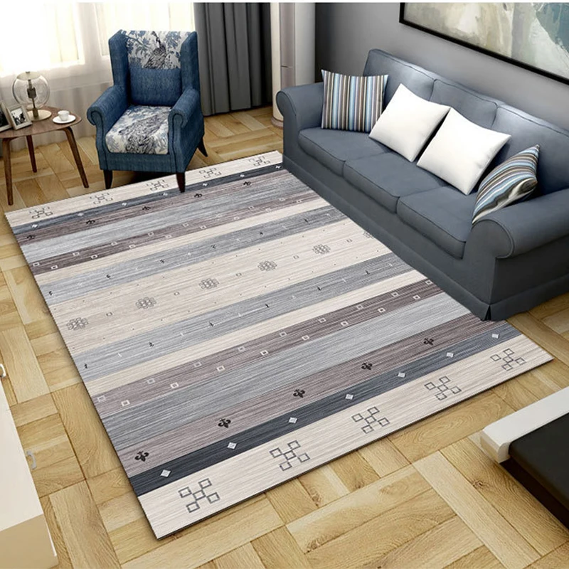 

Modern Geometric Stitching Polypropylene Indoor Carpet or Basket with Jute Backing Slate Color Bedroom Carpet