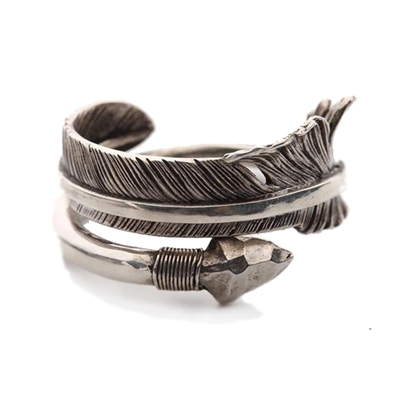 

Высококачественное регулируемое кольцо со стрелками в виде пера в европейском стиле ретро панк стиле