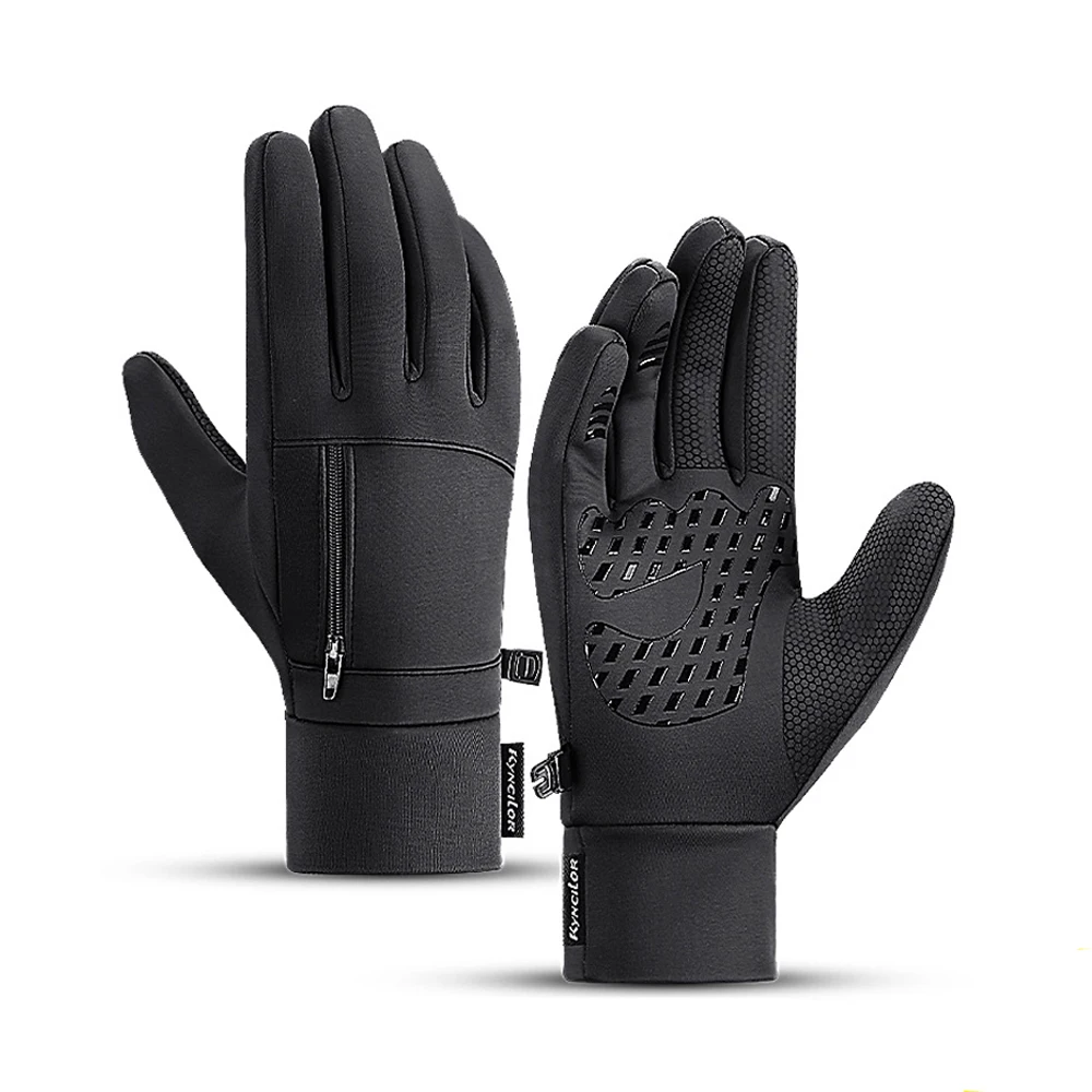 

Зимние мужские перчатки для езды на велосипеде, ветрозащитные теплые водонепроницаемые перчатки для спорта, женские силиконовые Нескользя...