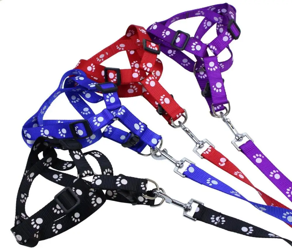 Нейлоновый Регулируемый поводок для собак щенков кошек комплект шлейки стильная